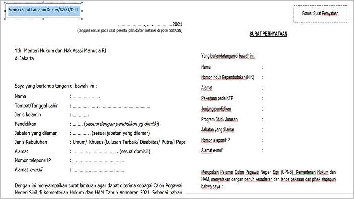 Contoh Surat Pernyataan Disabilitas Untuk Pendaftaran Cpns