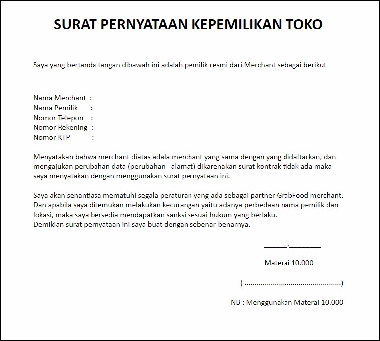 Contoh Surat Pernyataan Ganti Nomor Telepon