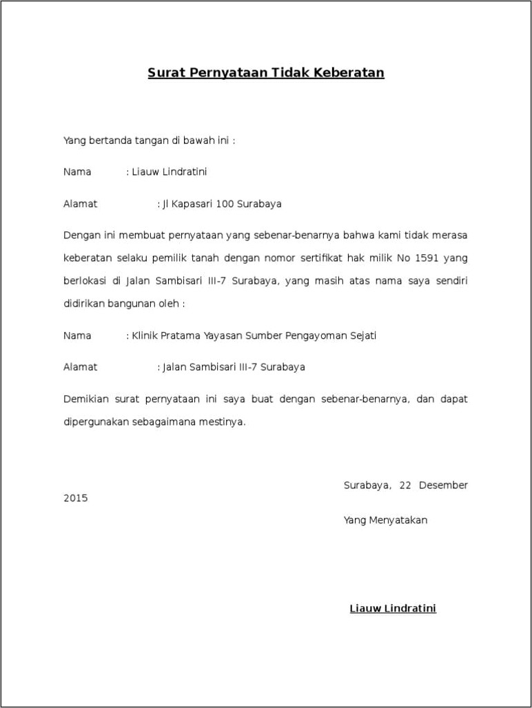 Contoh Surat Pernyataan Ikut Bpjs