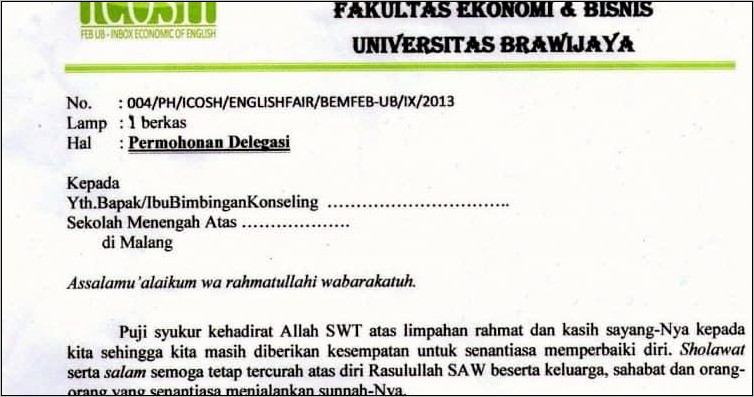 Contoh Surat Pernyataan Izin Tidak Masuk Kuliah Universitas Airlangga