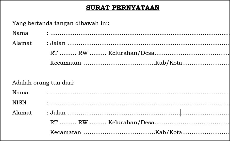 Contoh Surat Pernyataan Keaktifan Data Siswa