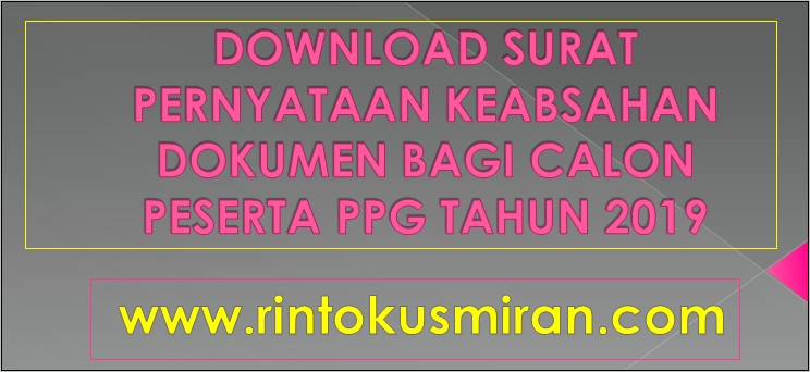 Contoh Surat Pernyataan Kebenaran Dan Keabsahan Berkas Sertifikasi