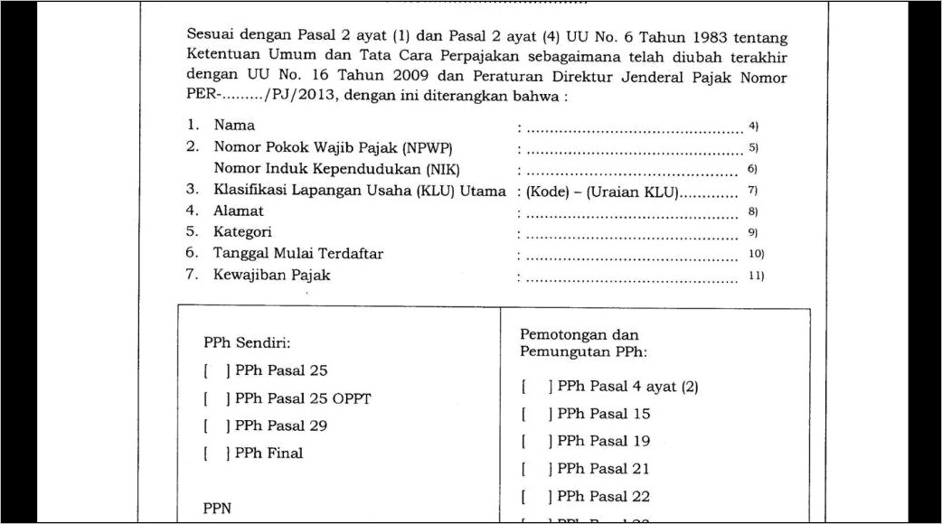 Contoh Surat Pernyataan Kegiatan Usaha Untuk Npwp Doc