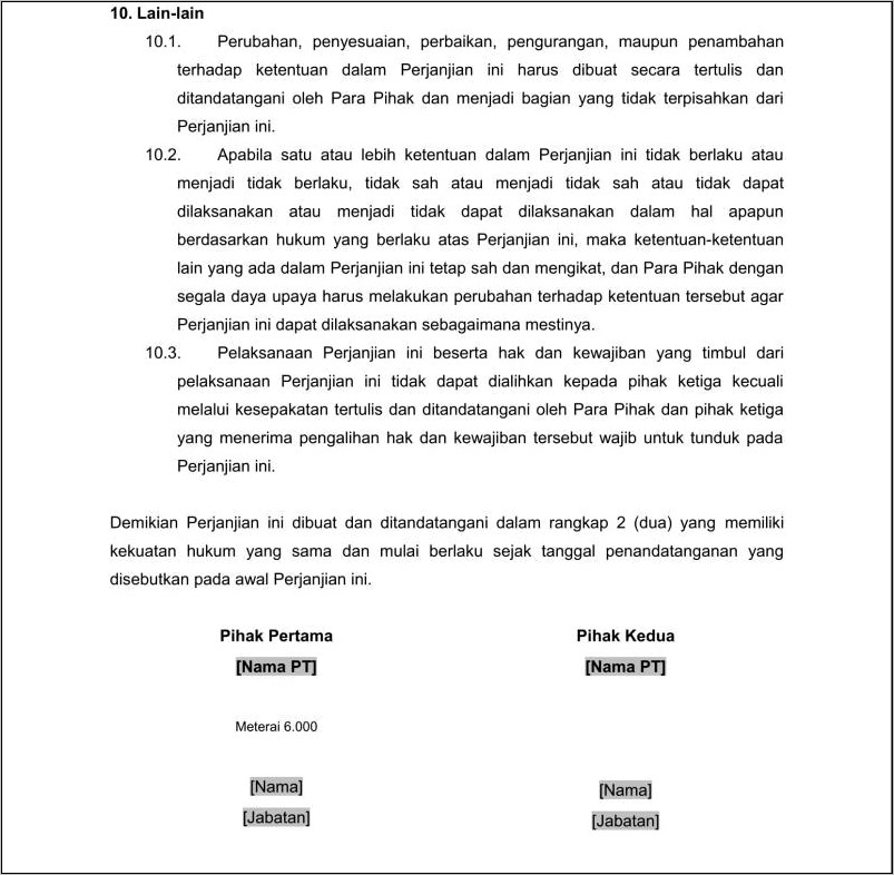 Contoh Surat Pernyataan Keluar Dari Saham Perubahan Pemegang
