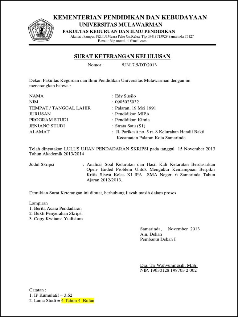 Contoh Surat Keterangan Absensi Surat Keterangan Desain Contoh The