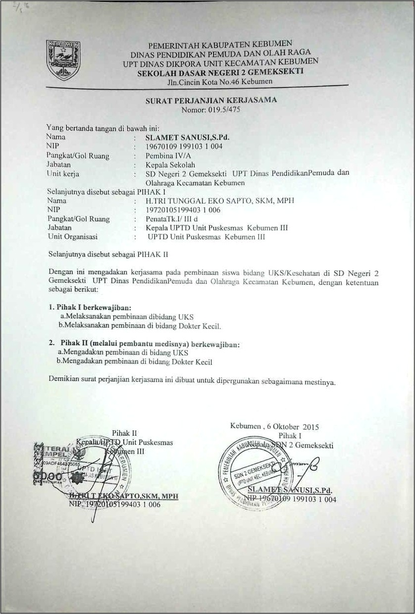 Contoh Surat Pernyataan Kepala Madrasah Untuk Memberdayakan Komite