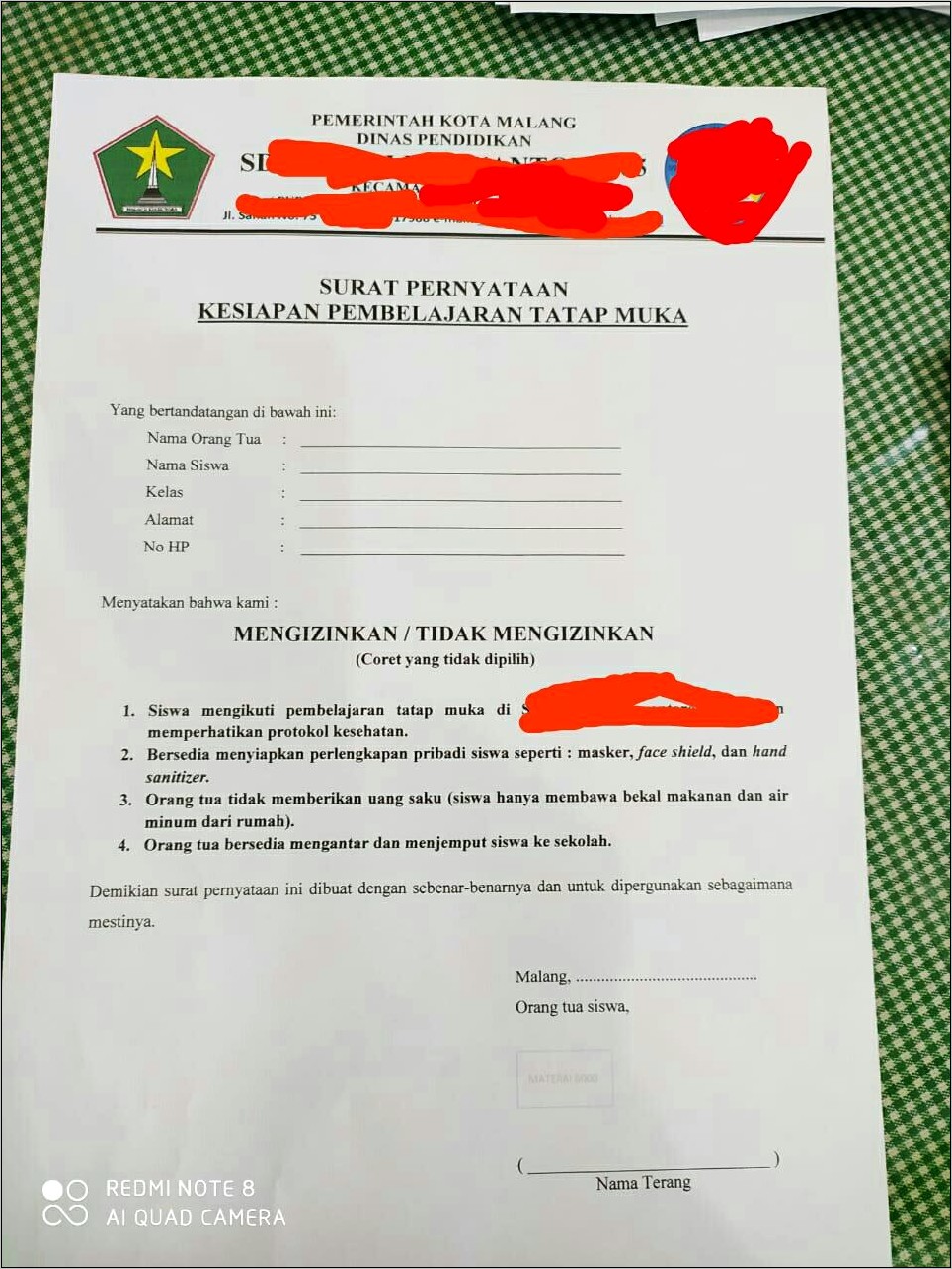 Contoh Surat Pernyataan Kepala Sekolah Yang Menyatakan 24 Jam