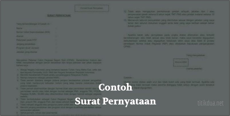 Contoh Surat Pernyataan Kepemilikan Barang