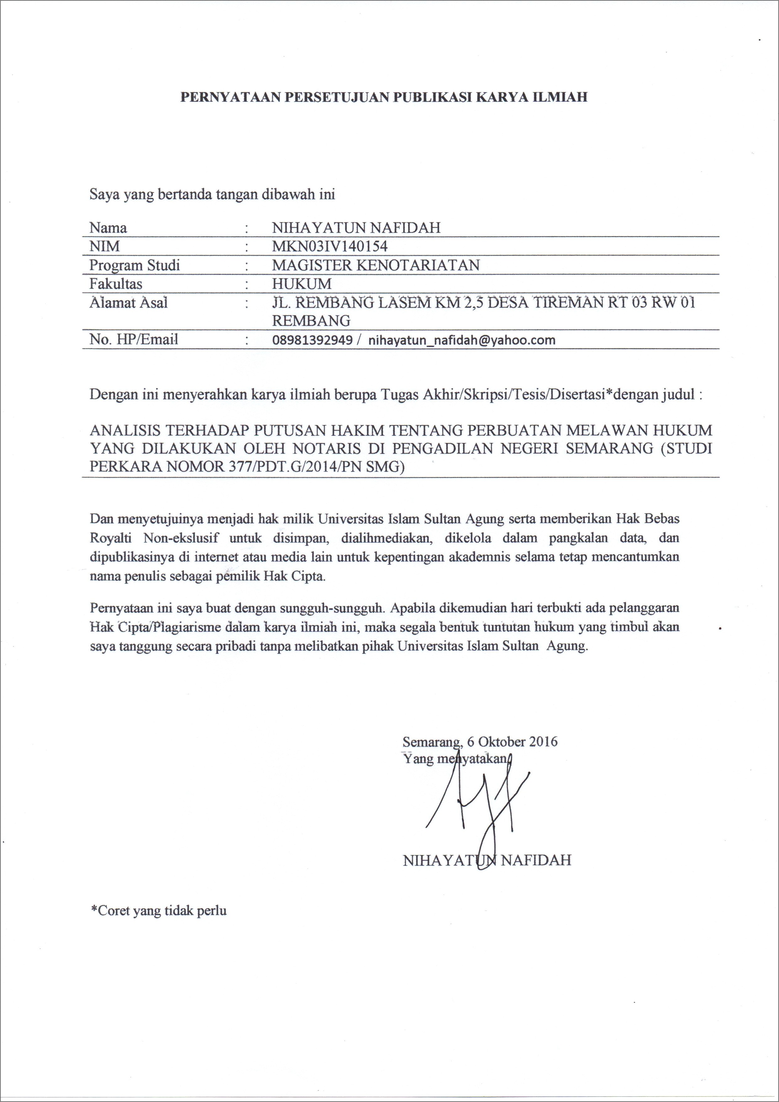 Contoh Surat Pernyataan Kepemilikan Tanah Dari Rt