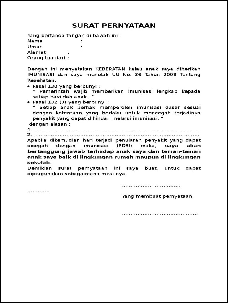 Contoh Surat Pernyataan Kesalahan Siswa