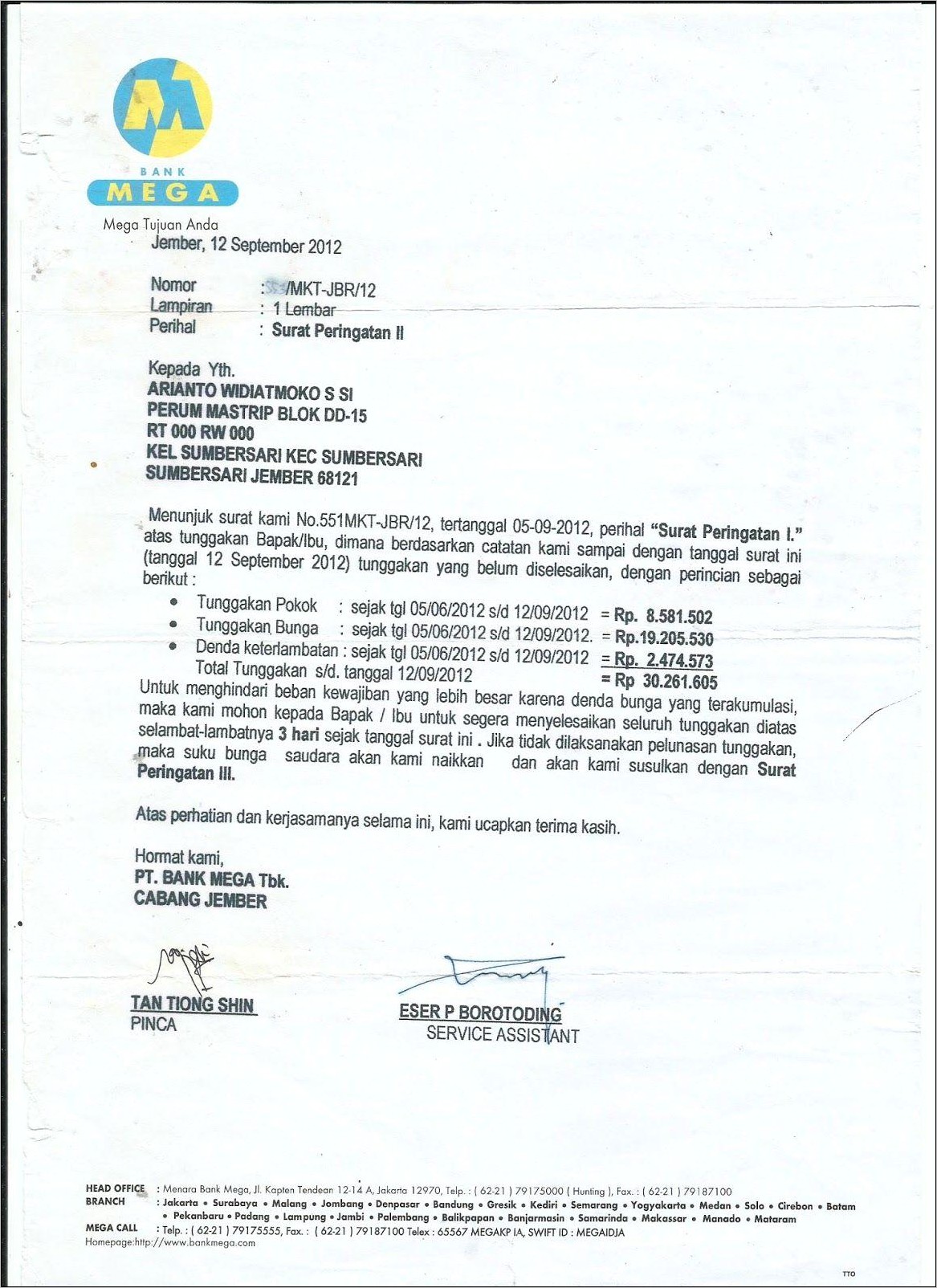 Contoh Surat Pernyataan Kesanggupan Membayar Angsuran Kredit