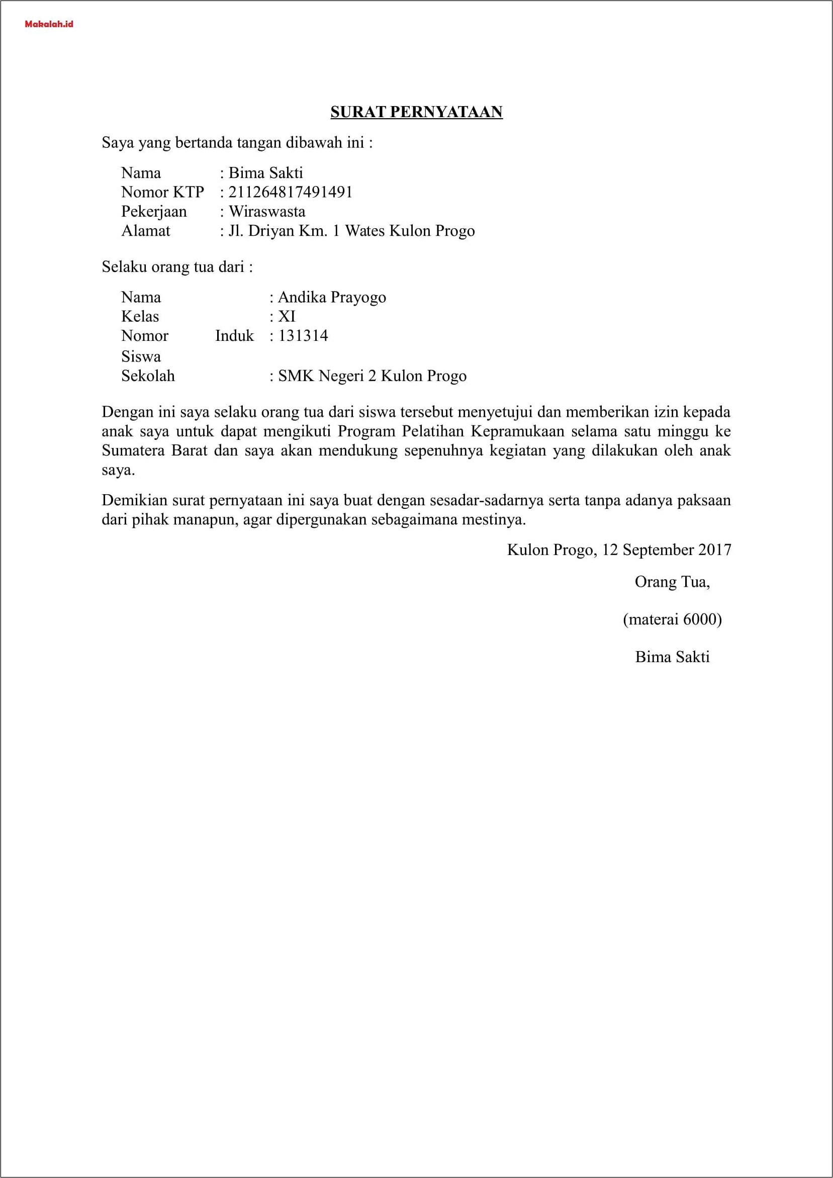 Contoh Surat Pernyataan Kesediaan Menjadi Pramugari Lion Air