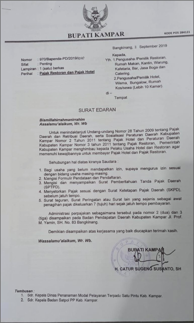 Contoh Surat Pernyataan Ketetapan Jatuh Tempo Pembayaran