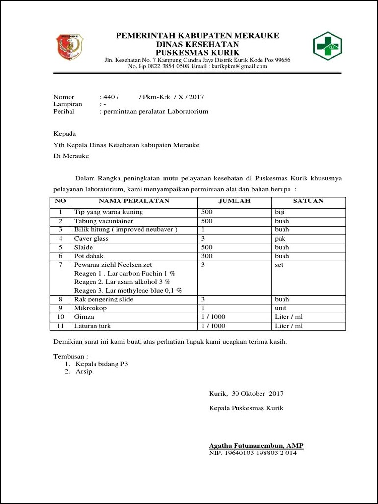 Contoh Surat Pernyataan Memakai Alat Laboratorium