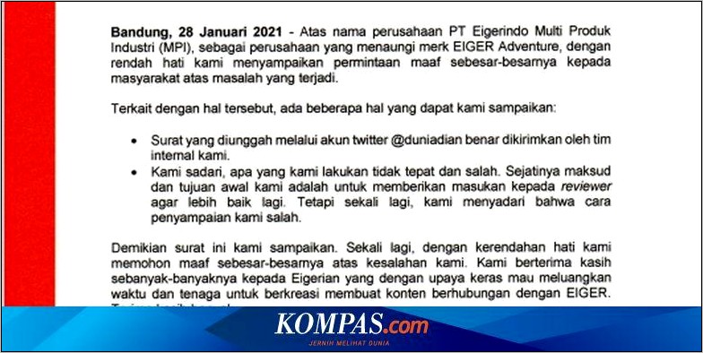 Contoh Surat Pernyataan Membutuhkan Sebuah Aplikasi