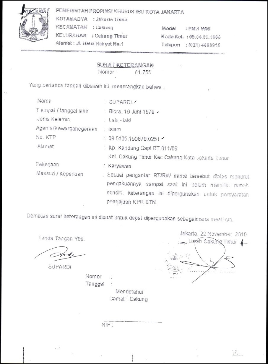 Contoh Surat Pernyataan Memiliki Ijazah Asli