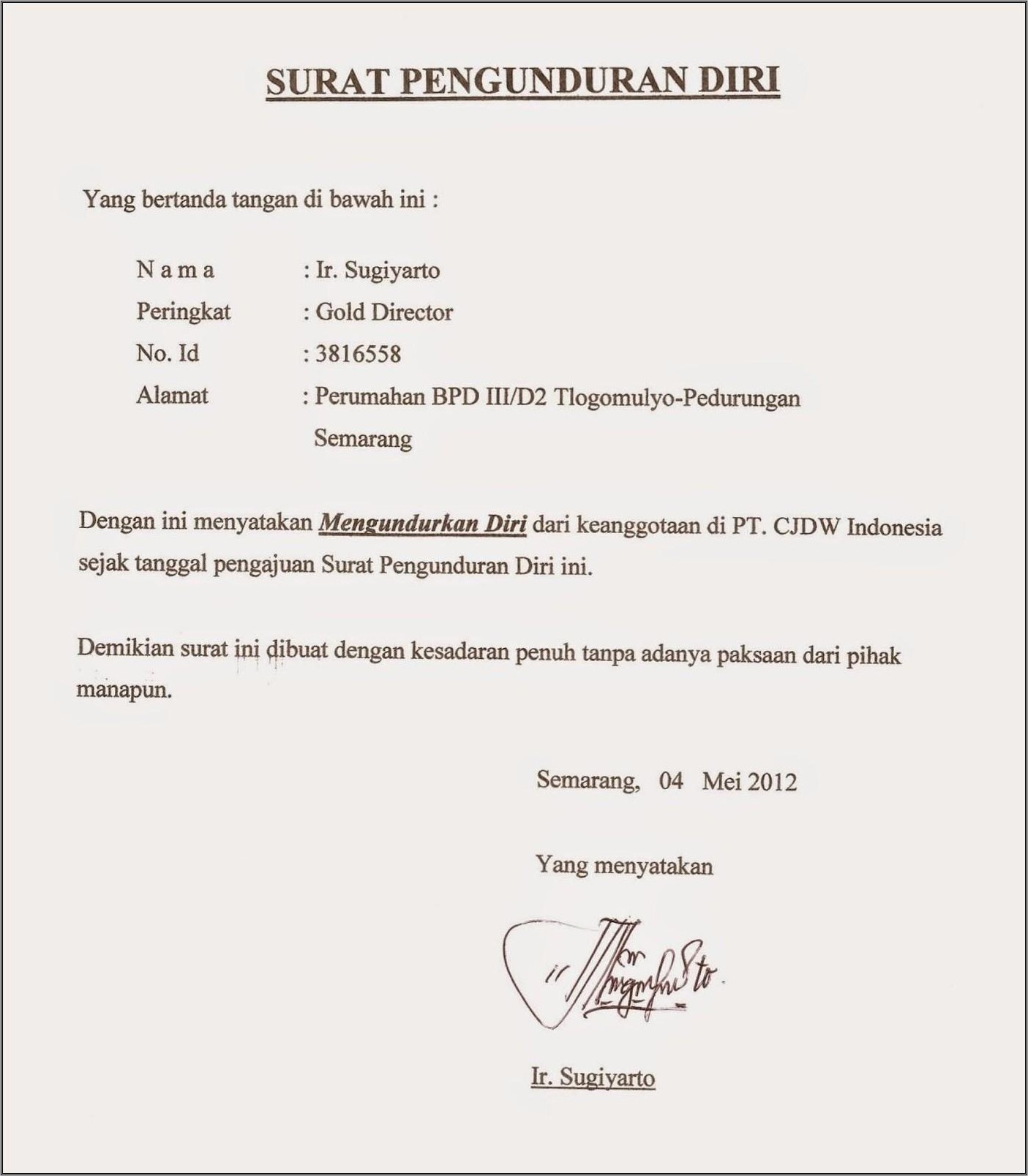 Contoh Surat Pernyataan Memperbaiki Absensi Guru