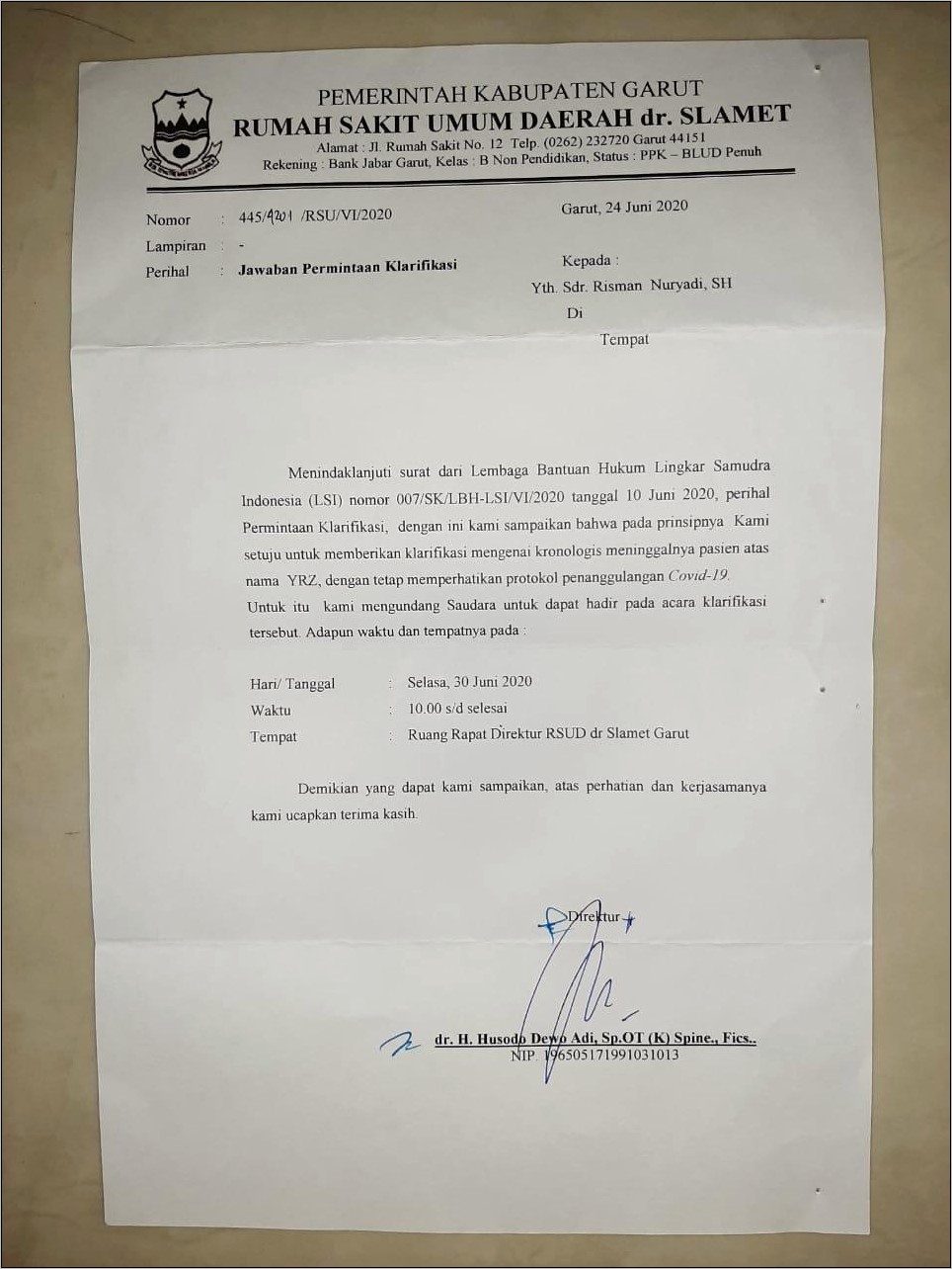 Contoh Surat Pernyataan Menolak Ppk