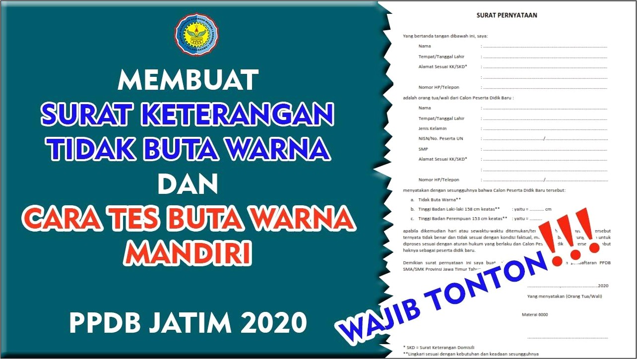 Contoh Surat Pernyataan Orang Tua Keabsahan Identitas Siswa