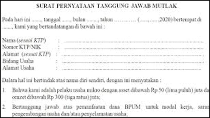 Contoh Surat Pernyataan Pemakaian Tanah