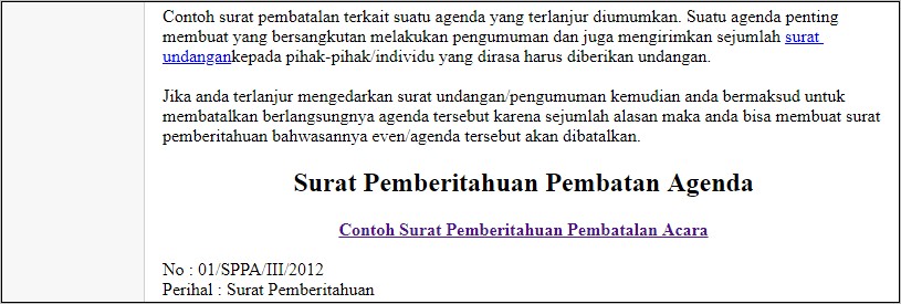 Contoh Surat Pernyataan Pembatalan Semester Pendek