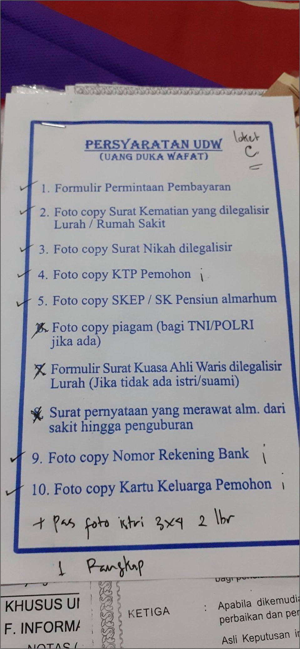 Contoh Surat Pernyataan Pembayaran Pensiun Rekening