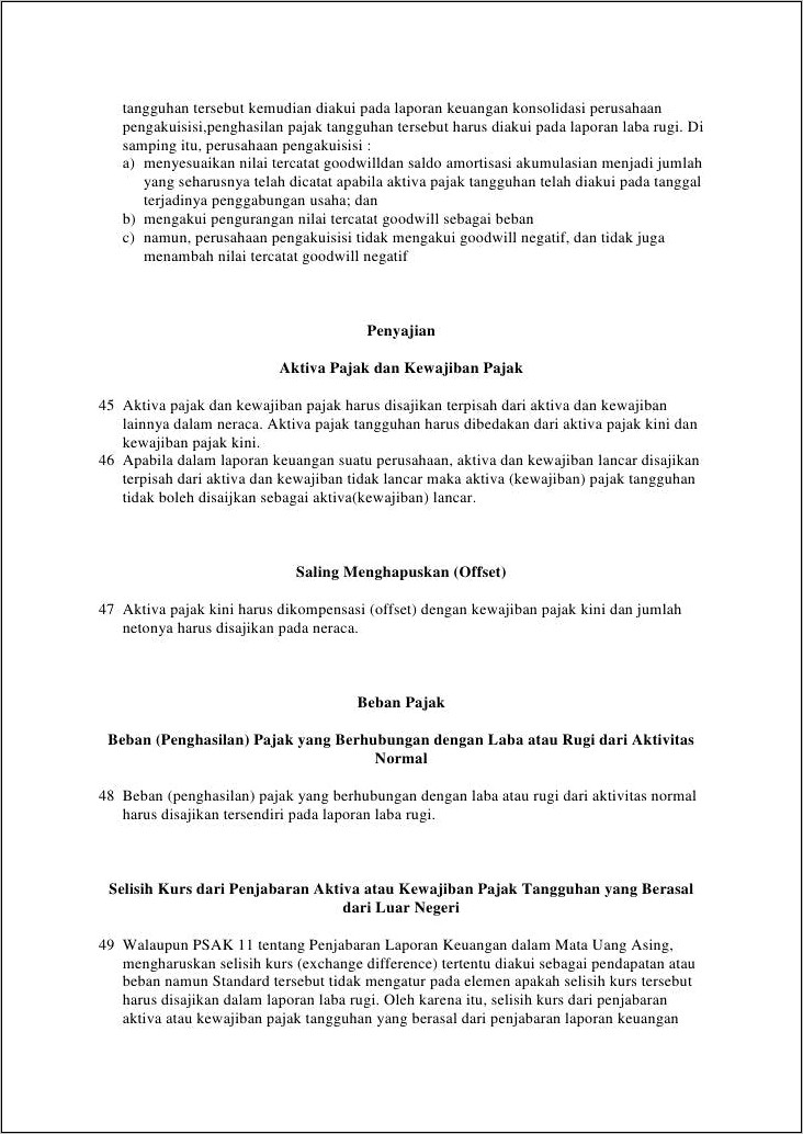 Contoh Surat Pernyataan Pembebanan Pph