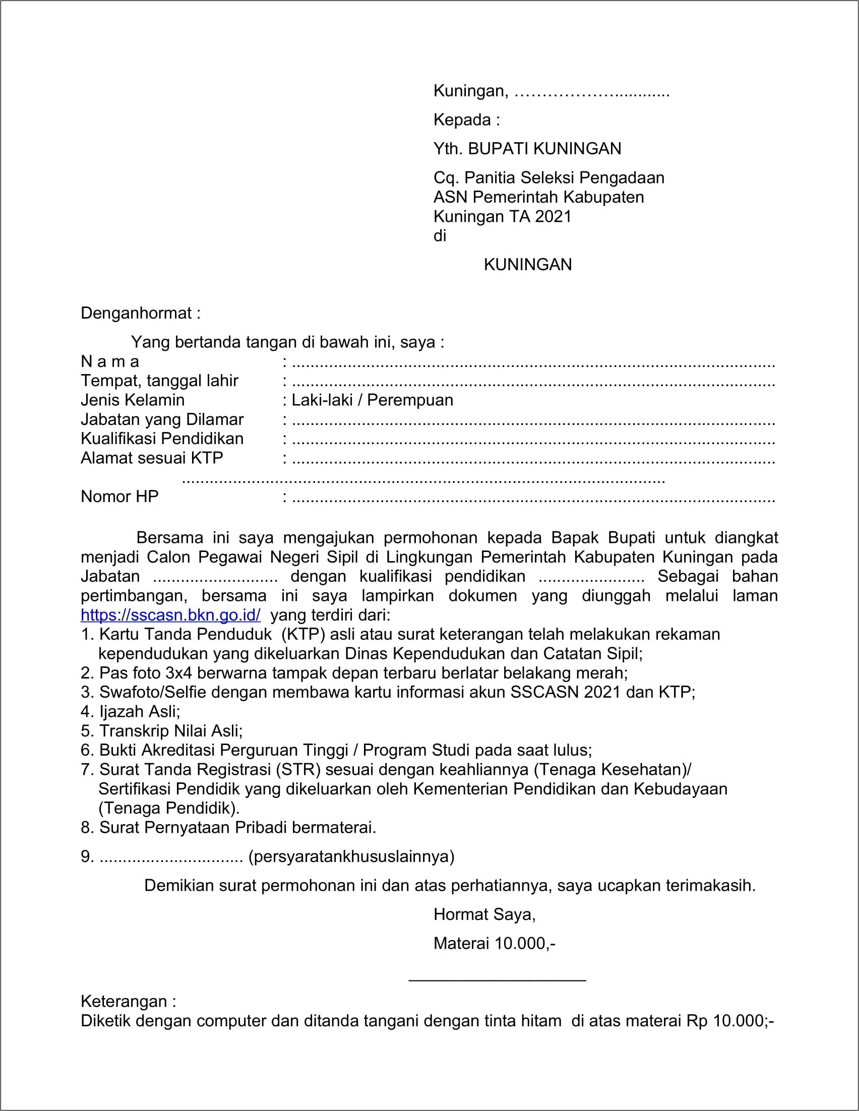 Contoh Surat Pernyataan Pemda Dki