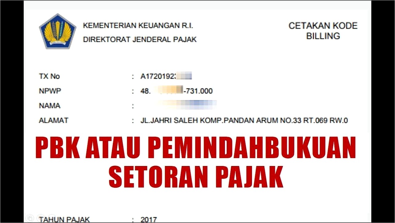 Contoh Surat Pernyataan Pemindahan Setoran Untuk Kantor Pajak