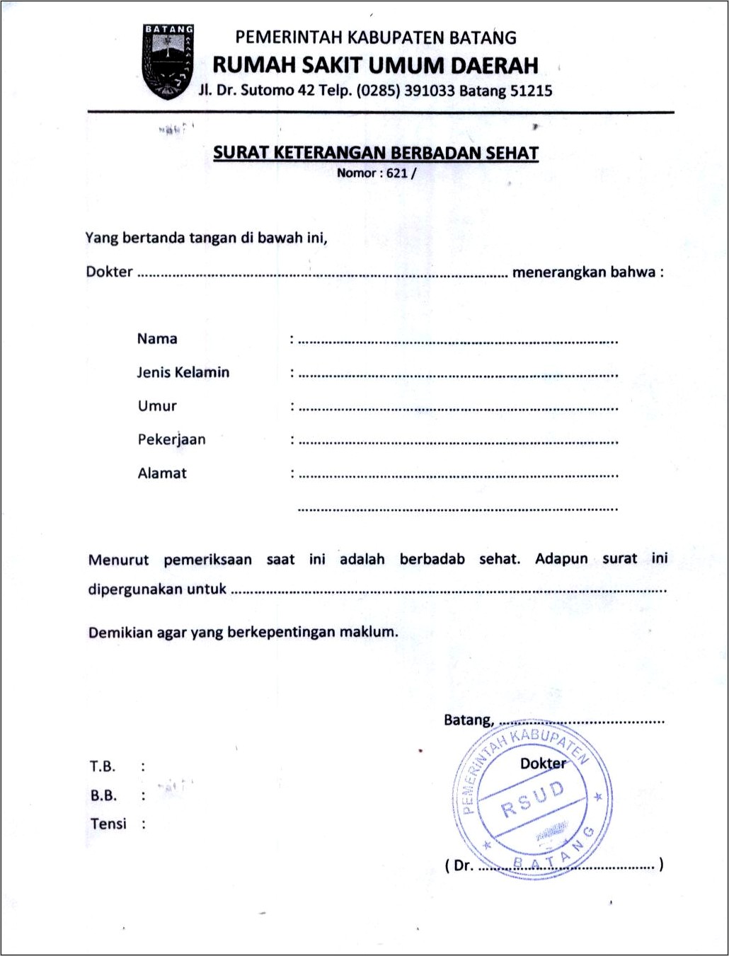 Contoh Surat Pernyataan Perjanjian Dokter Ke Pasien