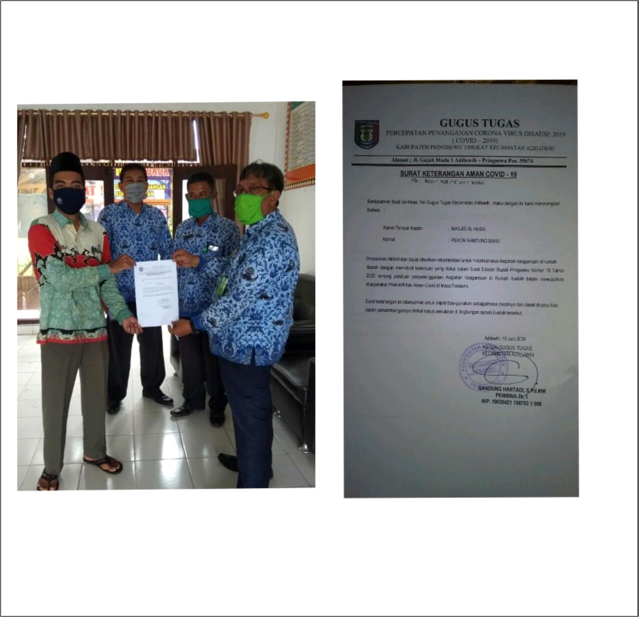 Contoh Surat Pernyataan Perjanjian Petugas Mesjid
