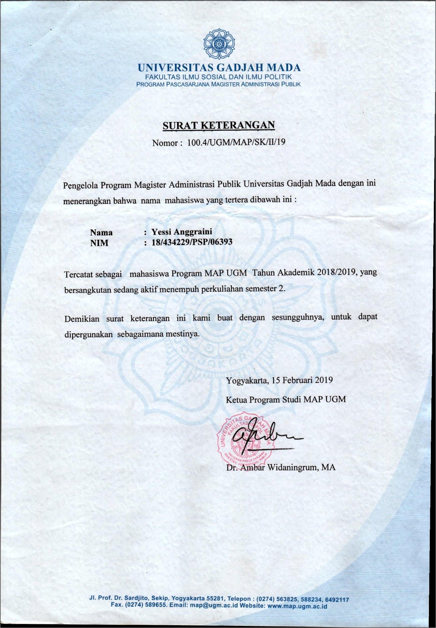 Contoh Surat Pernyataan Pindah Kuliah