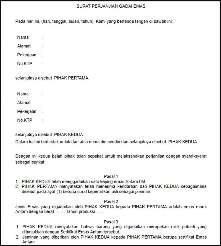 Contoh Surat Pernyataan Terima Uang