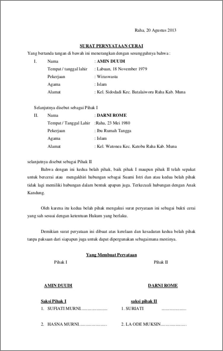 Contoh Surat Pernyataan Tidak Keberatan