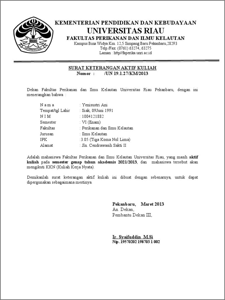 Contoh Surat Pernyataan Tidak Kkn