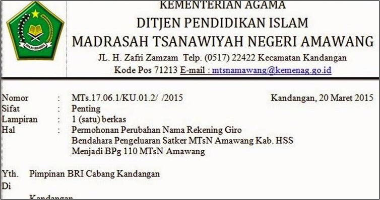 Download Contoh Surat Keterangan Reklas Keluar Bmn