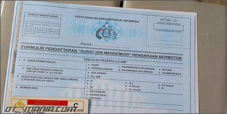 Contoh Contoh Surat Izin Mengemudi