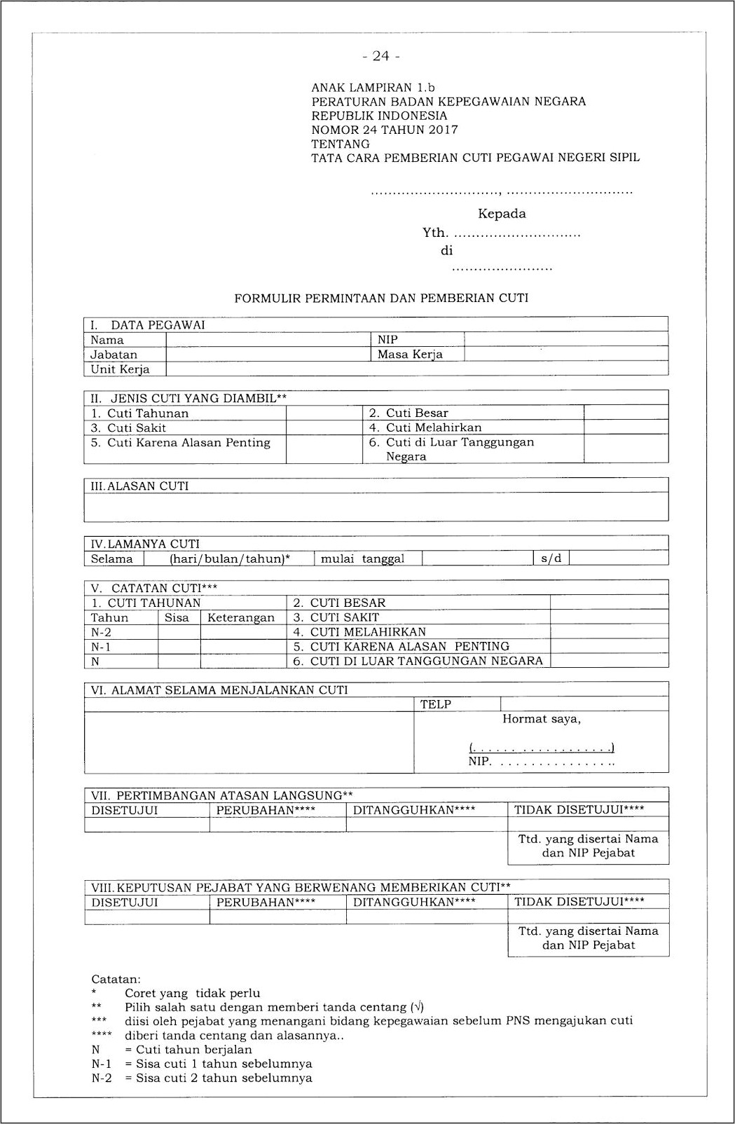 Contoh Format Surat Izin Pegawai Negeri Sipil