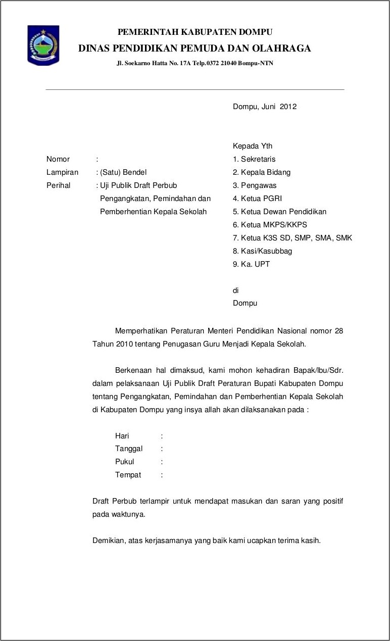 Contoh Format Surat Izin Pns Menjadi Kepala Desa