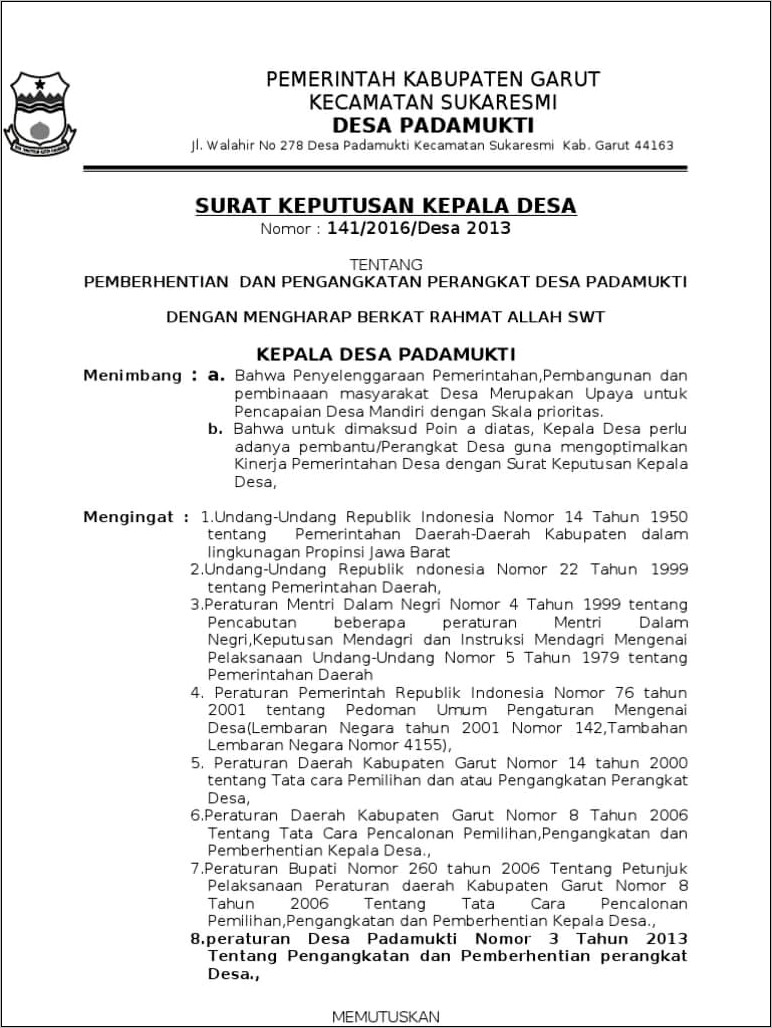 Contoh Format Surat Rekomendasi Camat Tentang Izin Operasional Paud