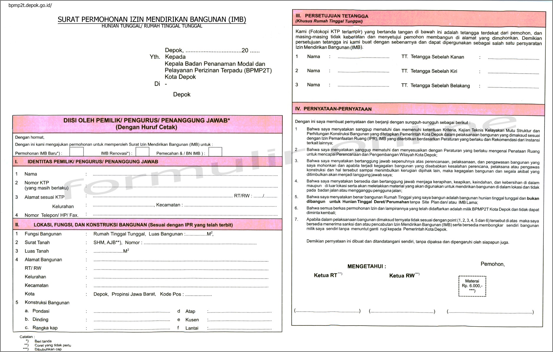 Contoh Gambar Surat Izin Mendirikan Bangunan Imb