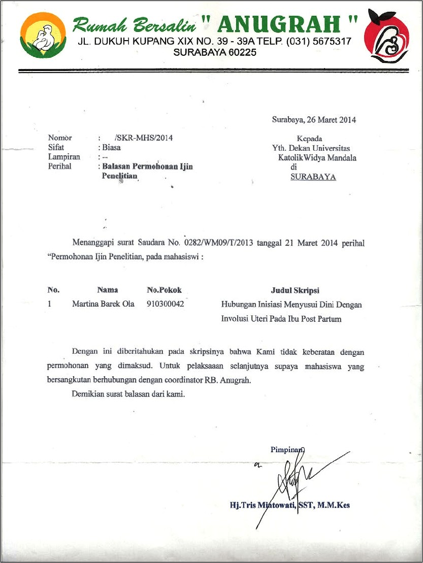 Contoh Mengirim Surat Izin Penelitian Ke Pemerintahan Surabaya