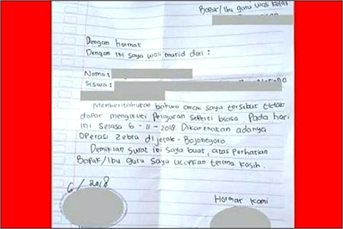 Contoh Menulis Surat Izin Tdk Masuk Sekolh