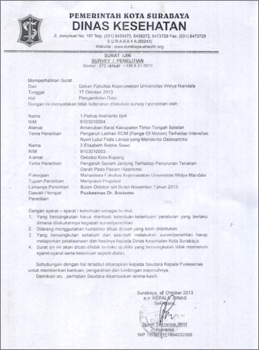 Contoh Surat Balasan Dari Jurusan Teknik Sipil Izin Penelitian