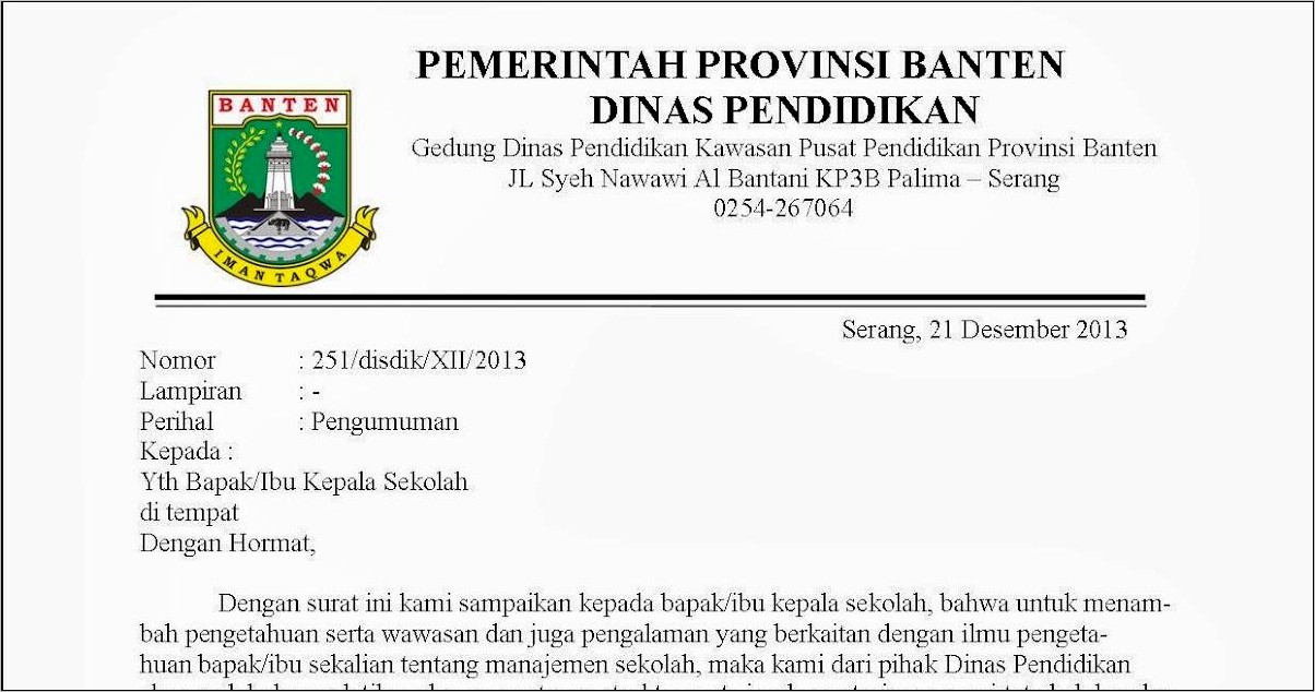 Contoh Surat Dinas Dan Pengertiannya
