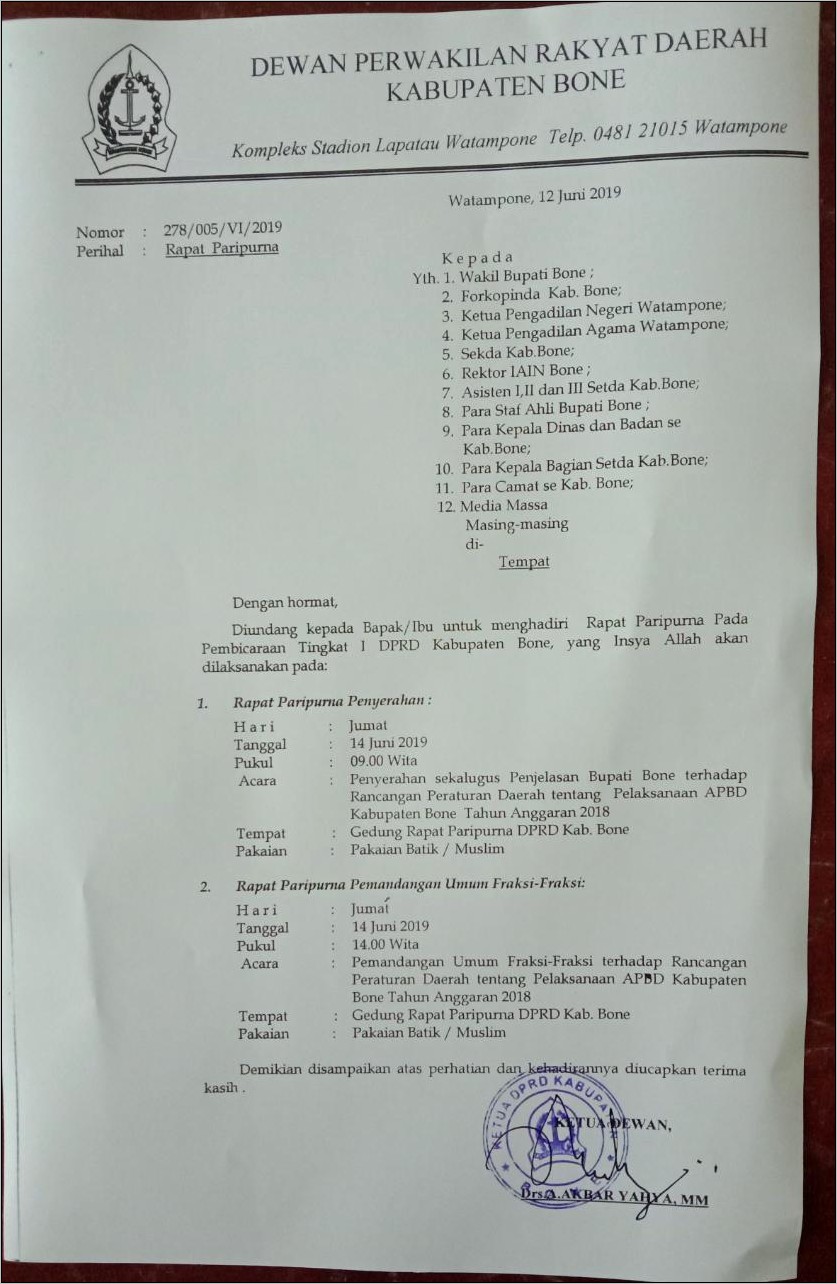 Contoh Surat Dinas Pengadilan
