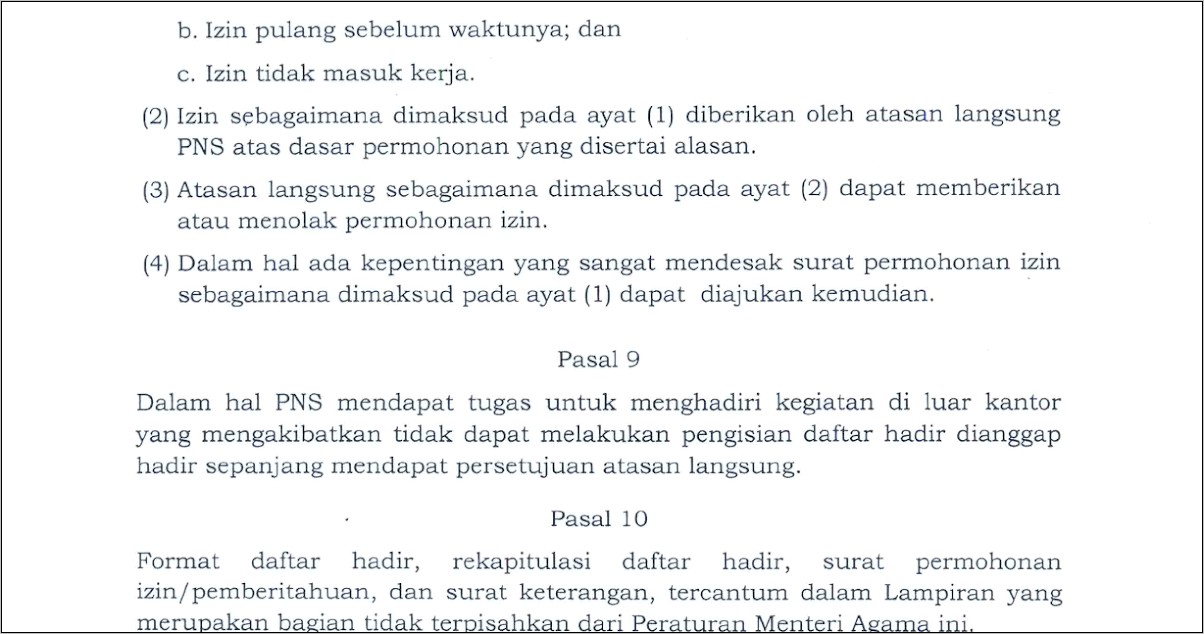 Contoh Surat Izin Atasan Untuk Cerai