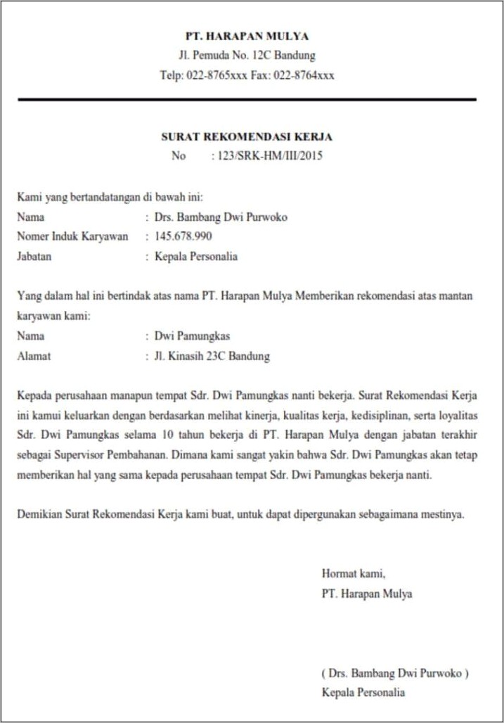 Contoh Surat Izin Atasan Untuk Menjadi Dosen Khusus