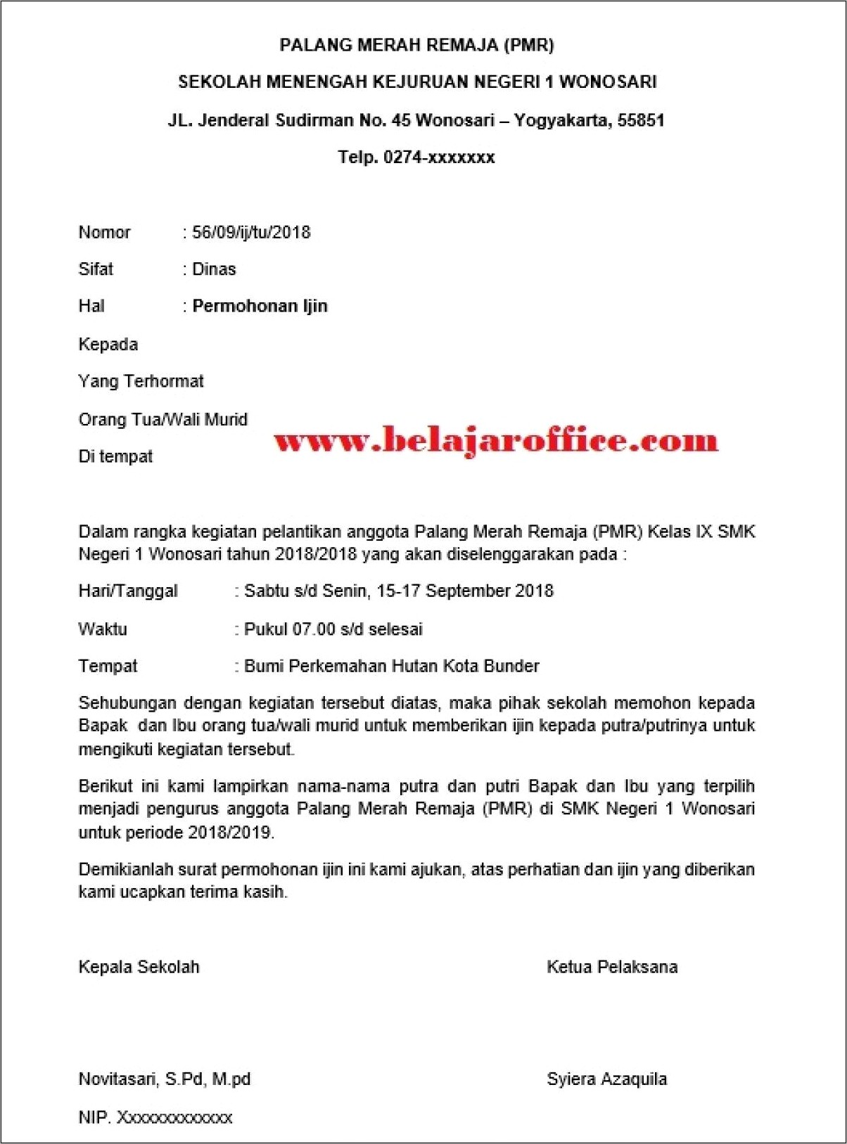 Contoh Surat Izin Bazar Dari Rt