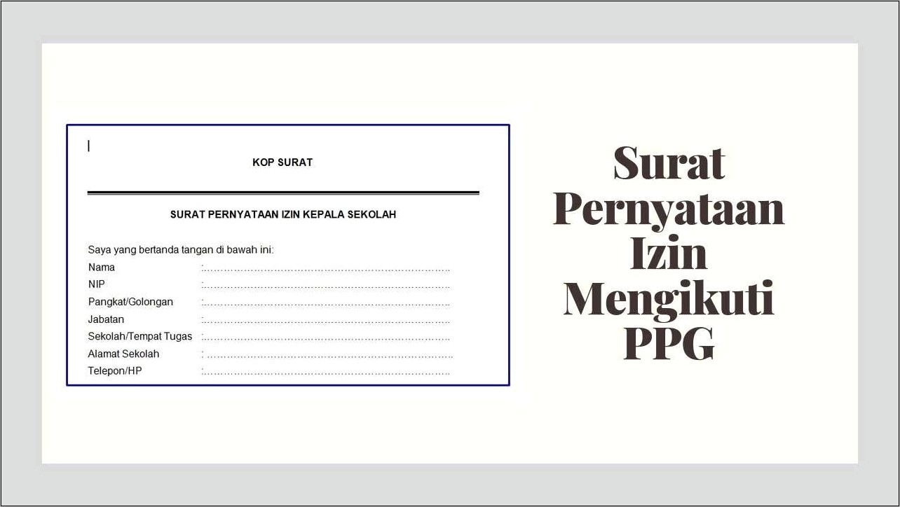 Contoh Surat Izin Belajar Dari Kepala Sekolah